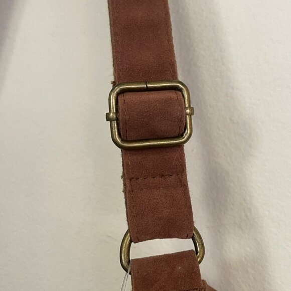 Brown Faux Suede Hobo Boho Fringe Large Bag Adjustable straps - Picture 3 of 5